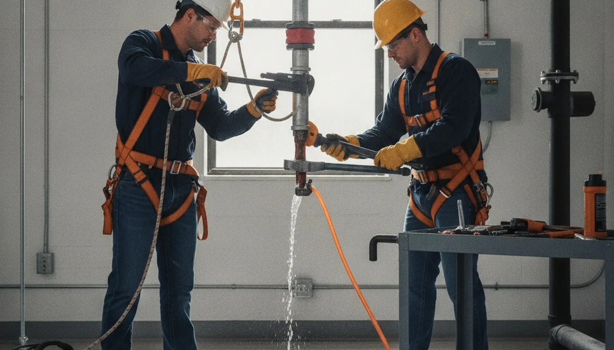 Emergency plumber repairing a pipe leak for San Mateo, CA homes