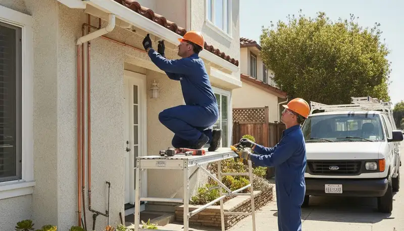 San Mateo, CA plumber repairing a residential pipe leak for plumbing service