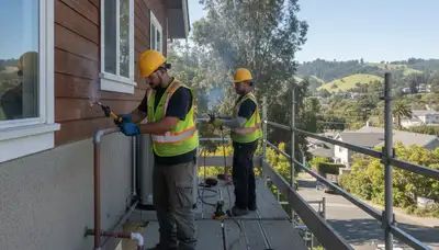 San Mateo, CA plumber repairing a residential pipe leak for plumbing repair service