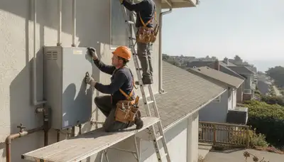 San Mateo, CA plumber repairing a leaky pipe for residential plumbing service