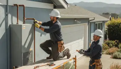 San Mateo, CA plumber repairing a leak for a local plumbing service