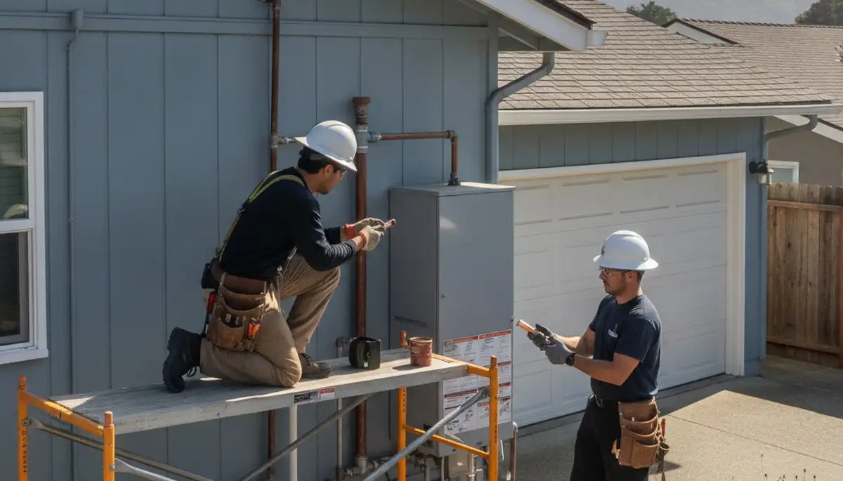 San Mateo, CA plumber repairing a leak for local plumbing service