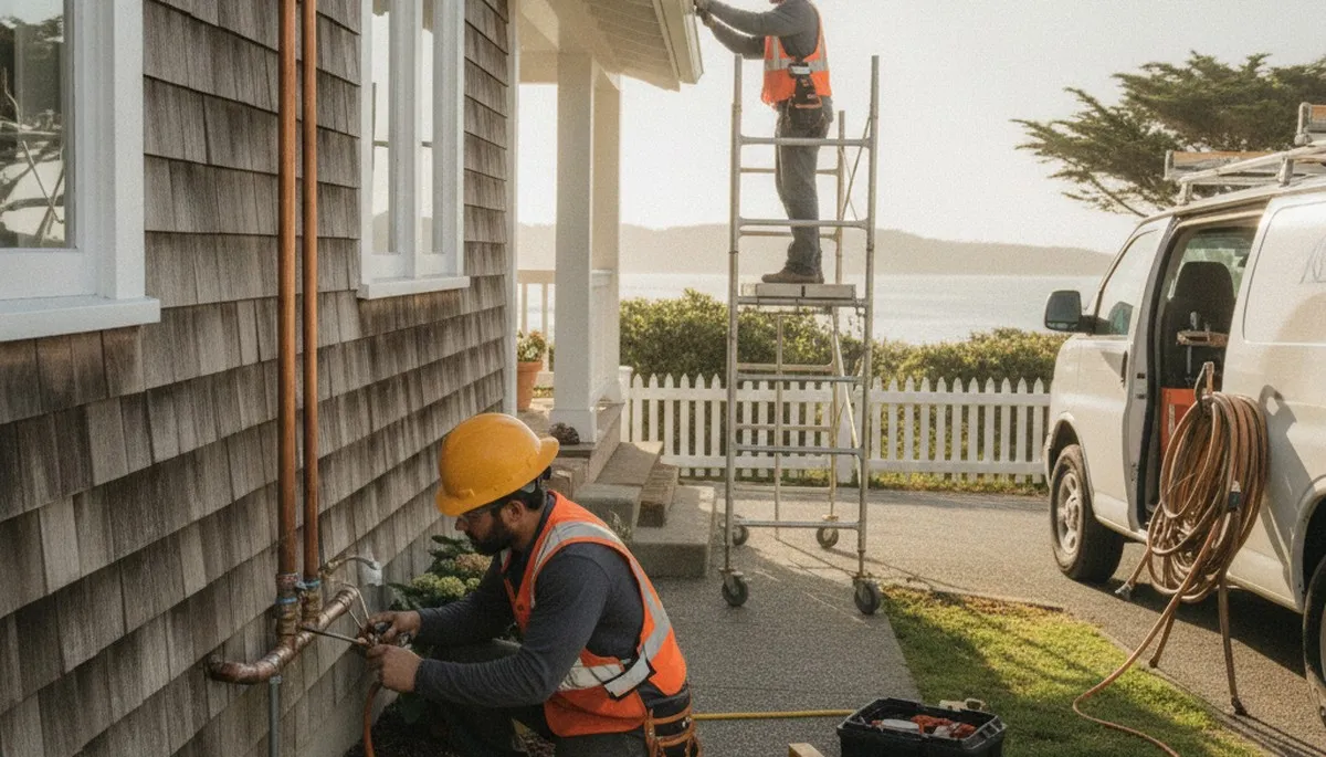 Plumber providing repair service in San Mateo, CA for a plumbing-repair business