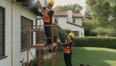 Plumber repairing a pipe for plumbing service in San Mateo, CA