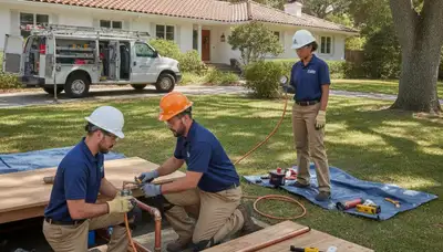 San Mateo, CA plumber repairing a leak for residential plumbing service