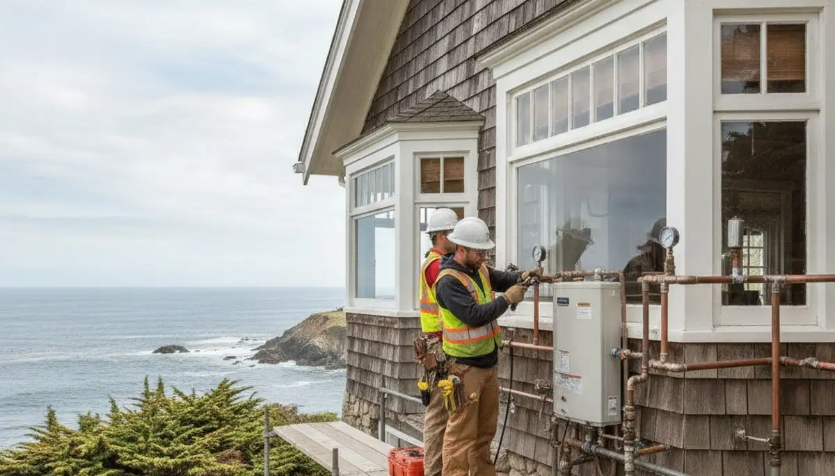 San Mateo, CA plumber repairing a leaking pipe for residential plumbing service