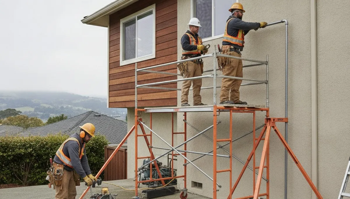 San Mateo, CA plumbers repairing a leak for a residential plumbing service