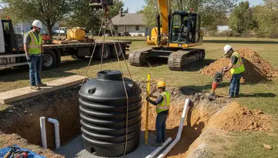 Septic tank installation in San Mateo, CA by On Call Plumbers for a residential plumbing project