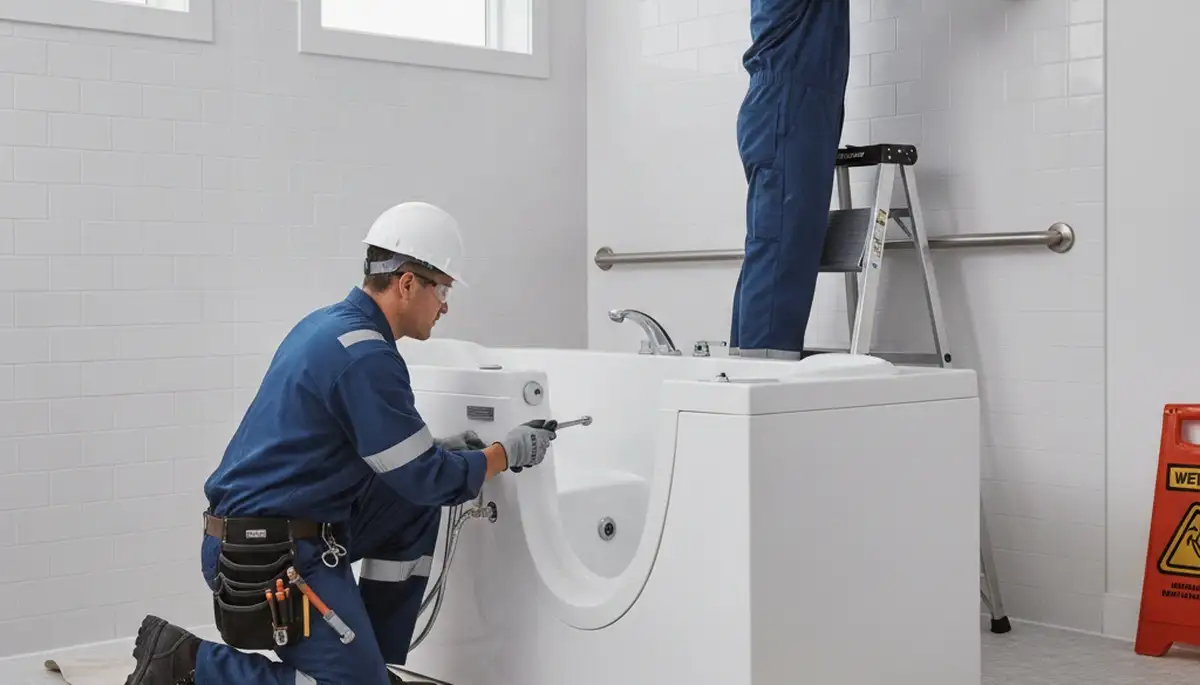 Walk-in tub installation by San Mateo, CA plumbers for safer, comfortable home bathing